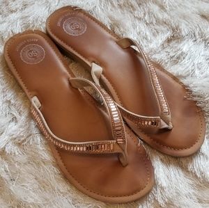 💫 Rose Gold Rhinestone Flip Flop Sandals